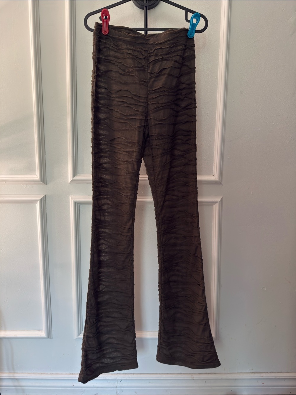 White fox boutique sheer flare pants